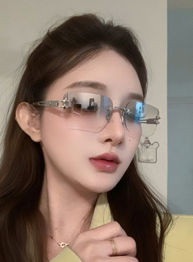 欧美连体Y2K辣妹水银色墨镜女潮凹造型亚裔风辣妹街拍星星太阳镜