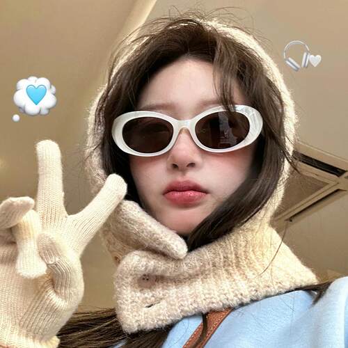 墨镜女2025新款高级感椭圆可爱风太阳镜小红书同款百搭防紫外线潮