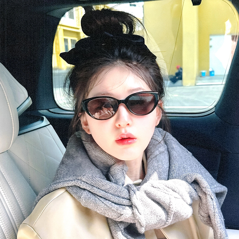 韩版复古猫眼太阳镜2024新款女显脸小高级感简约防紫外线近视墨镜