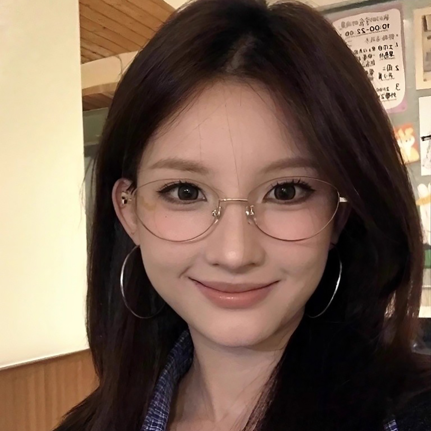 茸仔同款猫眼素颜平光镜女显脸小纯欲风高级感防蓝光镜可配度数潮