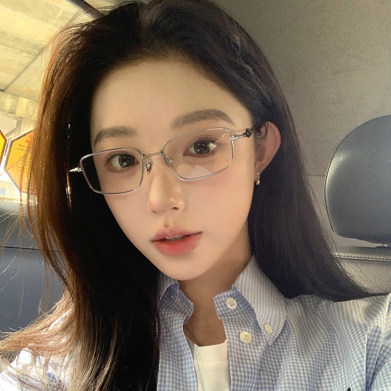 gm金属方形素颜女网红同款眼镜