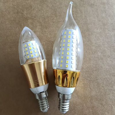 led灯泡e14e27小螺口玉米灯节能灯尖泡拉尾蜡烛水晶吊灯电灯泡20W