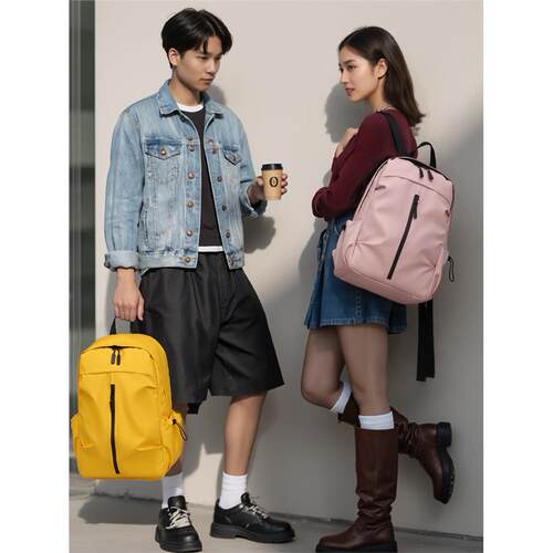 新款时尚休闲双肩背包男女款简约潮流大容量电脑包大学生书包
