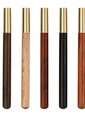 高档金属笔原木签字笔中性笔商务办公黑水笔免费定制刻字LOGO名字