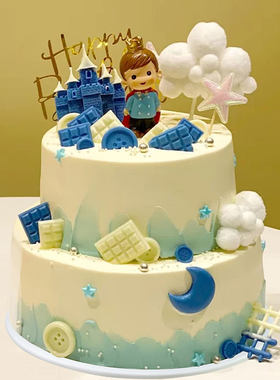 儿童节小王子双层生日蛋糕全国