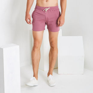超短裤 大码 修身 夏季 健身跑步3分裤 男 弹力运动短裤 纯色纯棉三分裤