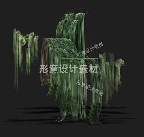 A0133绿色竹编婚礼装饰道具素材效果图分层psd源文件