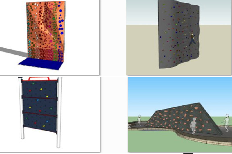 攀岩馆儿童攀岩墙儿童乐园游乐场攀爬滑梯设施设备草图大师SU模型