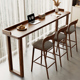 北欧简约实木吧台桌家用阳台隔断靠墙长条桌酒吧高脚桌奶茶店桌椅
