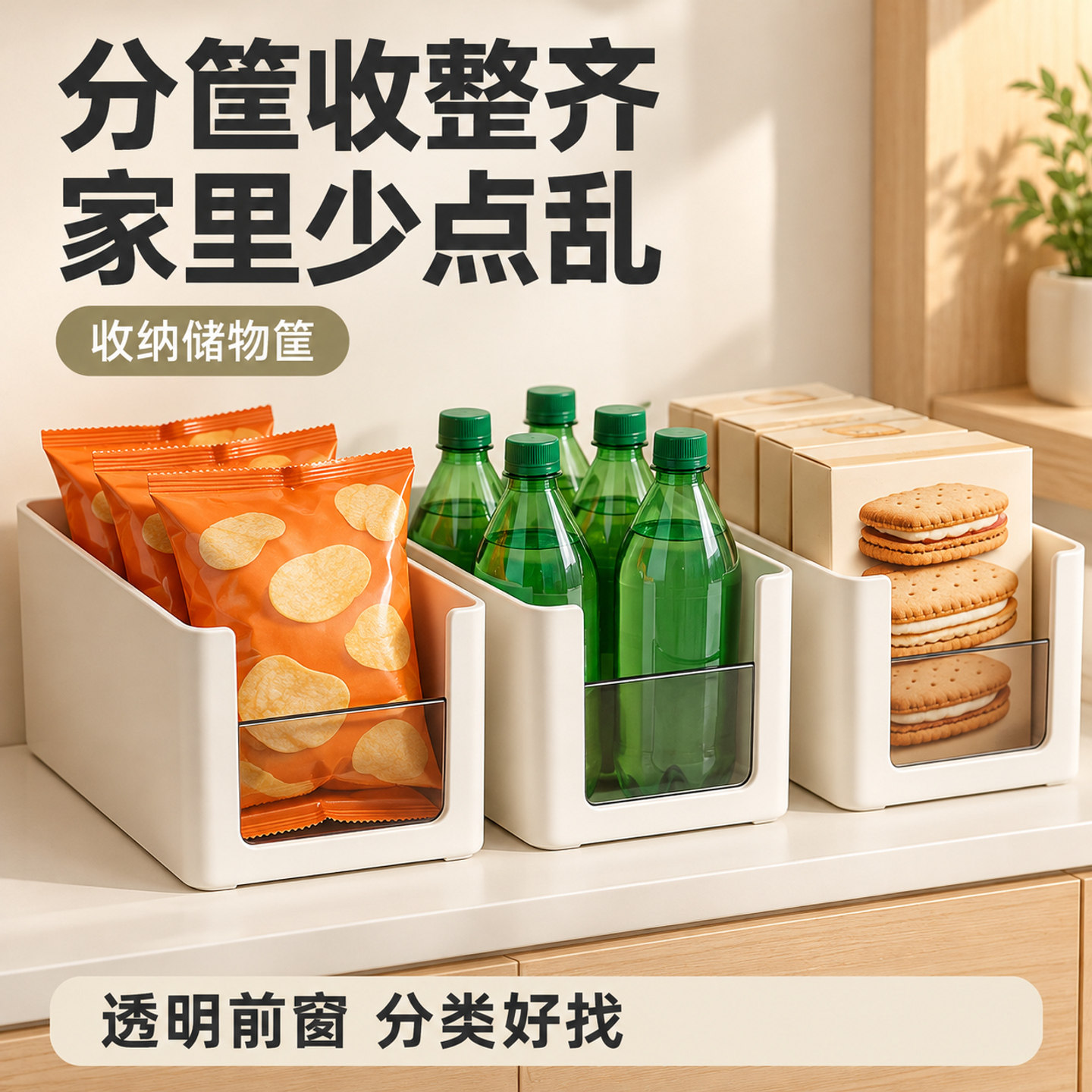 厨房收纳家用塑料储物筐
