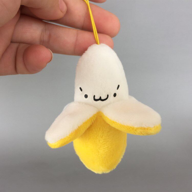 创意扒皮香蕉公仔毛绒挂件玩偶布娃娃包包饰品挂饰钥匙链迷你小号