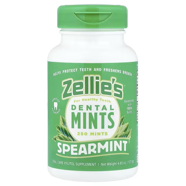 Zellie's薄荷糖片250片装美国进口护齿清新口气牙龈健康
