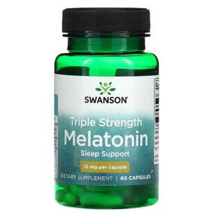 美国Swanson 三重功效褪黑荷尔蒙褪黑素安稳睡眠10毫克60粒胶囊