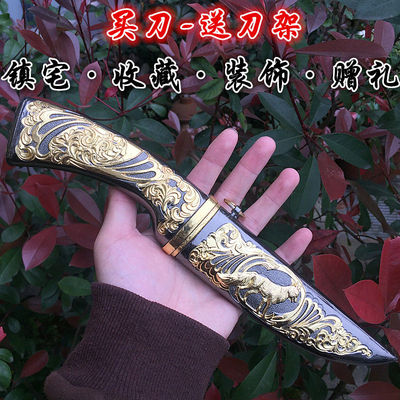 龙泉刀剑蒙古弯刀马头小刀短刀