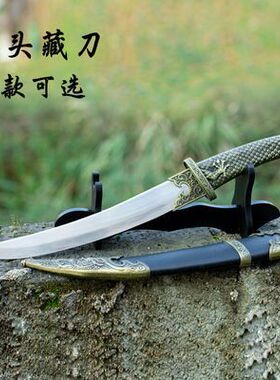 龙泉工艺古风蒙古刀户外一体短刀