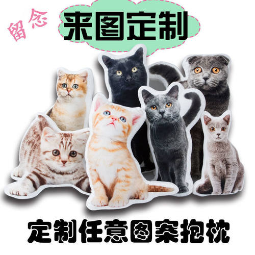 宠物殡葬去世纪念抱枕来图祭祀猫狗兔3D仿真靠垫订做diy定制抱枕
