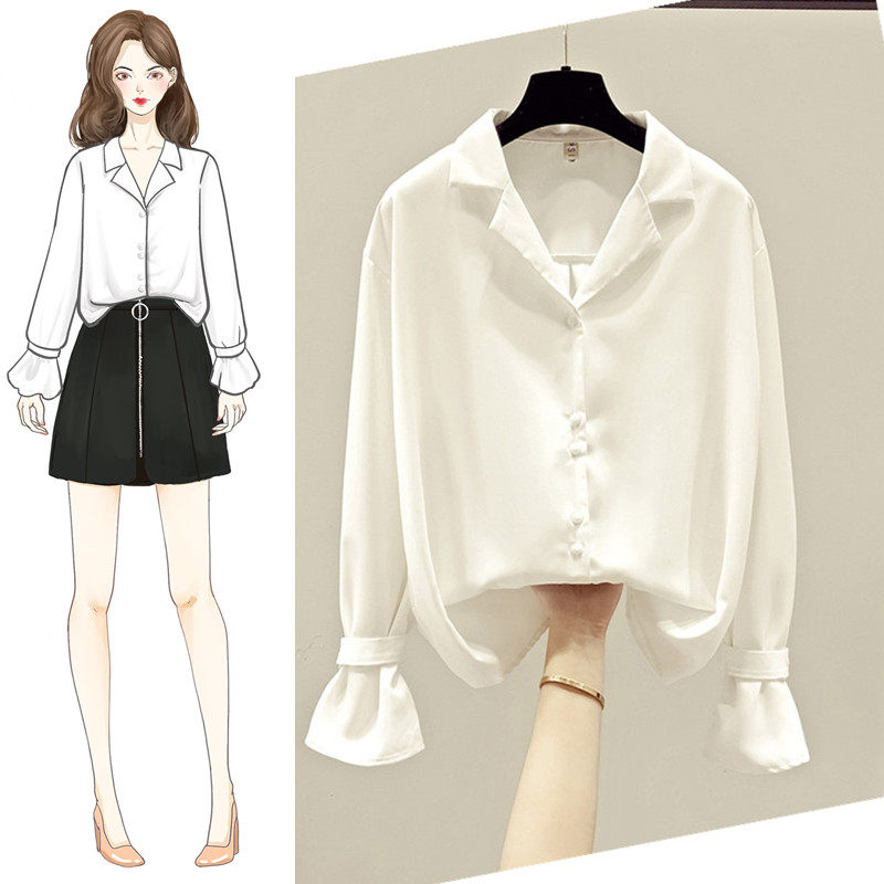 设计感小众轻熟雪纺衬衫女士夏季2020年新款上衣服白衬衣薄款防晒