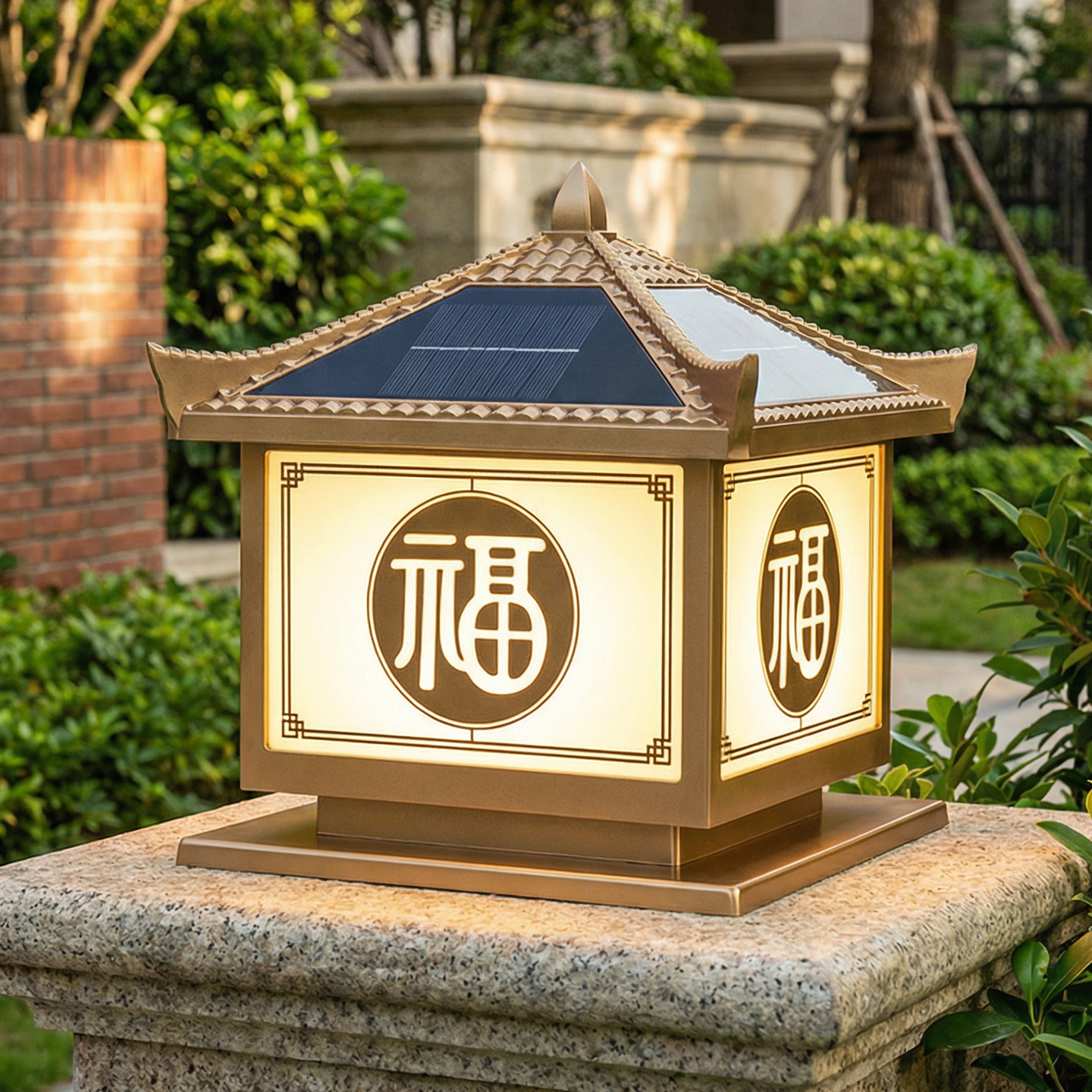 太阳能柱头灯户外新款庭院灯