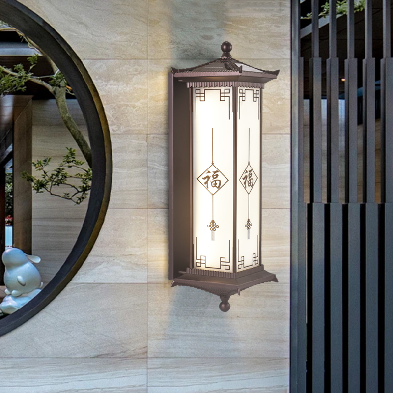 太阳能壁灯室外阳台庭院大门灯花园围墙灯中式别墅露台LED灯户外