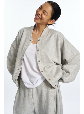 see sea o ｜棒球银扣卫衣开衫休闲运动风外套日常通勤秋冬款上衣