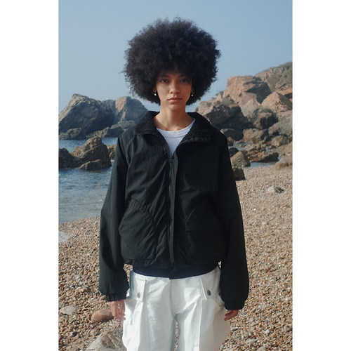 seemedium立领拉链夹克外套