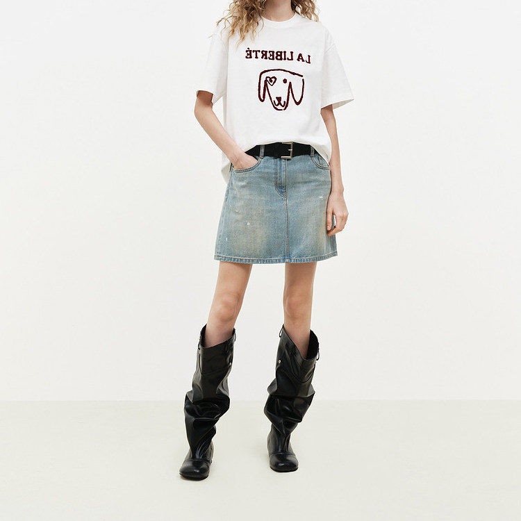 商场同款2026年春新款学院风高腰牛仔半身短裙女A字显瘦修身裙子