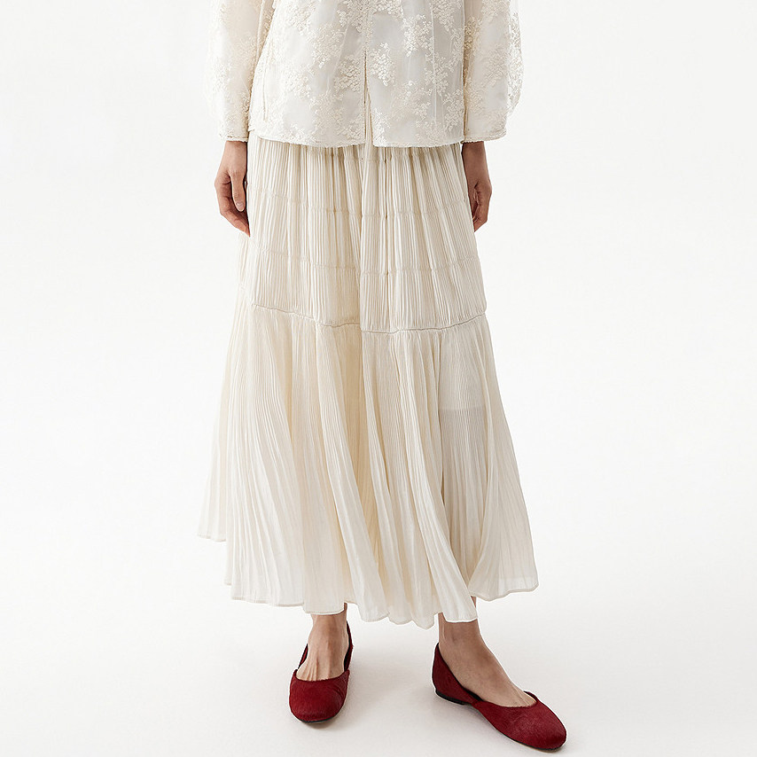 商场同款2026年春季新款度假风压褶半身裙女松紧腰百褶蛋糕长裙,女装/女士精品,汉服半身裙,淘宝优惠券,粉丝福利购,淘宝优惠卷