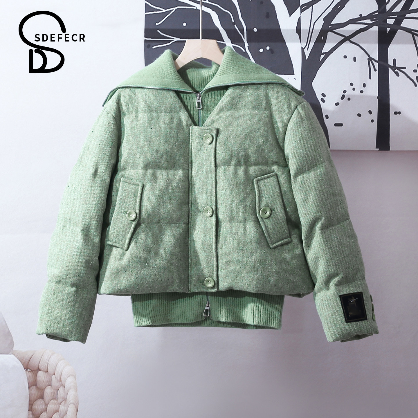 针织背心羽绒服女小个子两件套