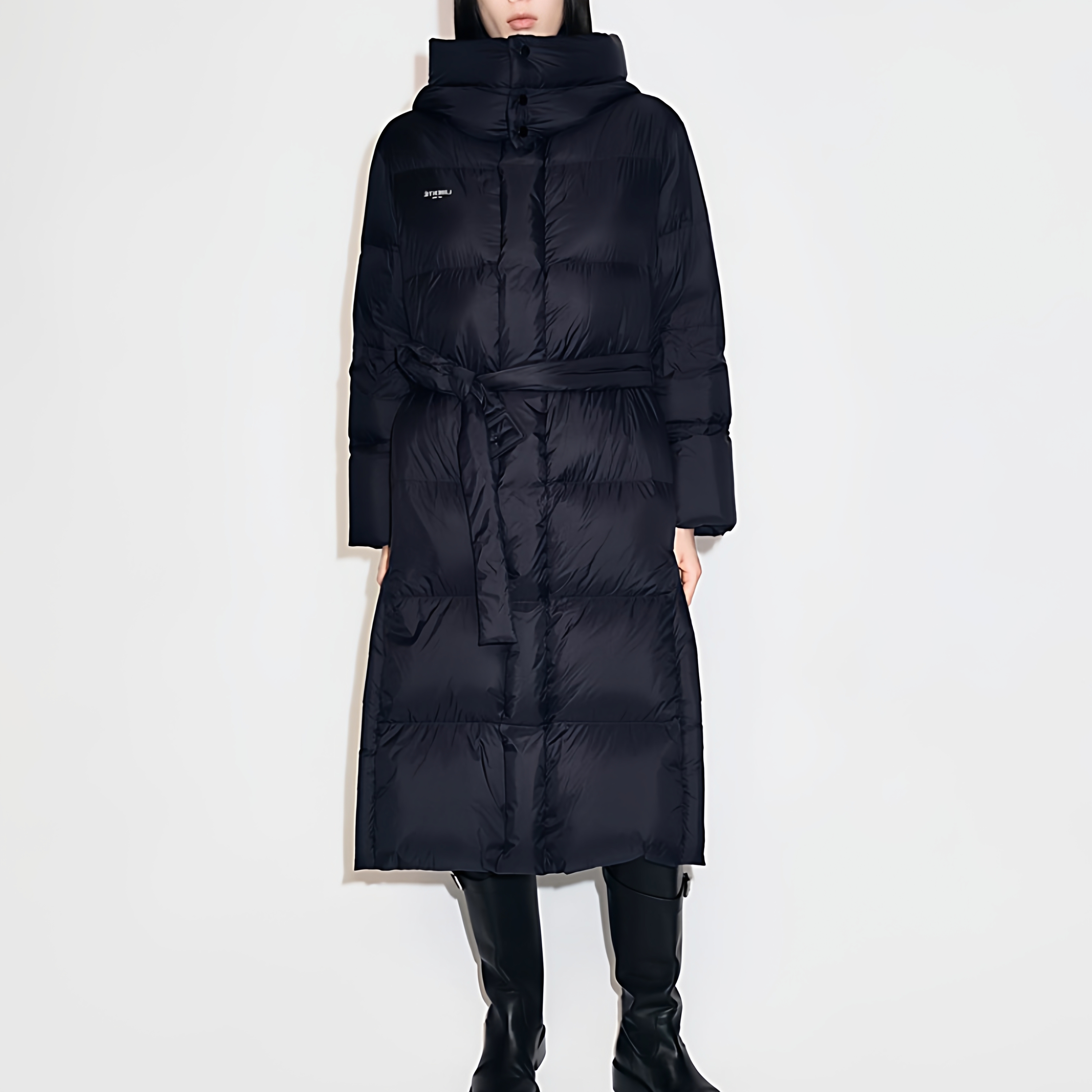 长款加厚过膝羽绒服女连帽