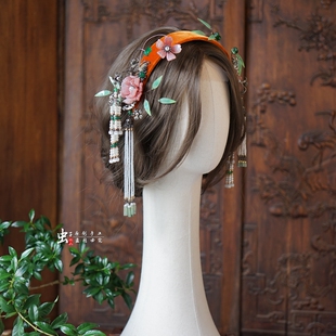 虫子家 新中式时髦精国风发箍 短发新娘晚宴造型手工发饰流苏3268