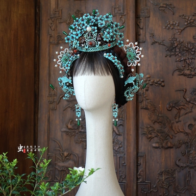 虫子家仿点翠汉服手工复古凤冠