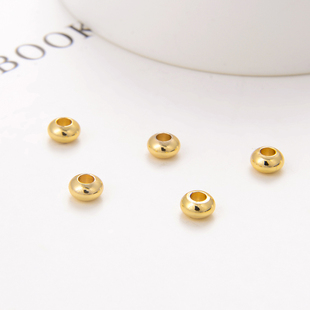 DIY饰品配件 14k包厚金光面隔珠 镀金手链项链配件串珠手工珠隔片