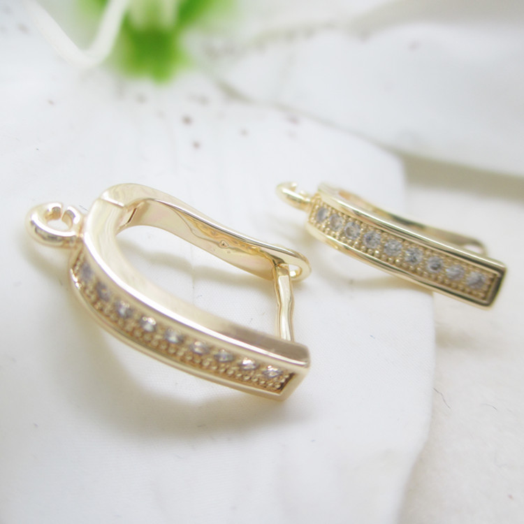 耳环 耳钩 耳夹配件材料 黄铜镀金镶锆石diy手工串珠饰品配饰直销|ruв категории Украшения,ювелирные изделия, Diy аксессуары, Другие diy украшения, аксессуары - от Buy2taobao.com для оказания профессиональной услуги покупки агента Taobao