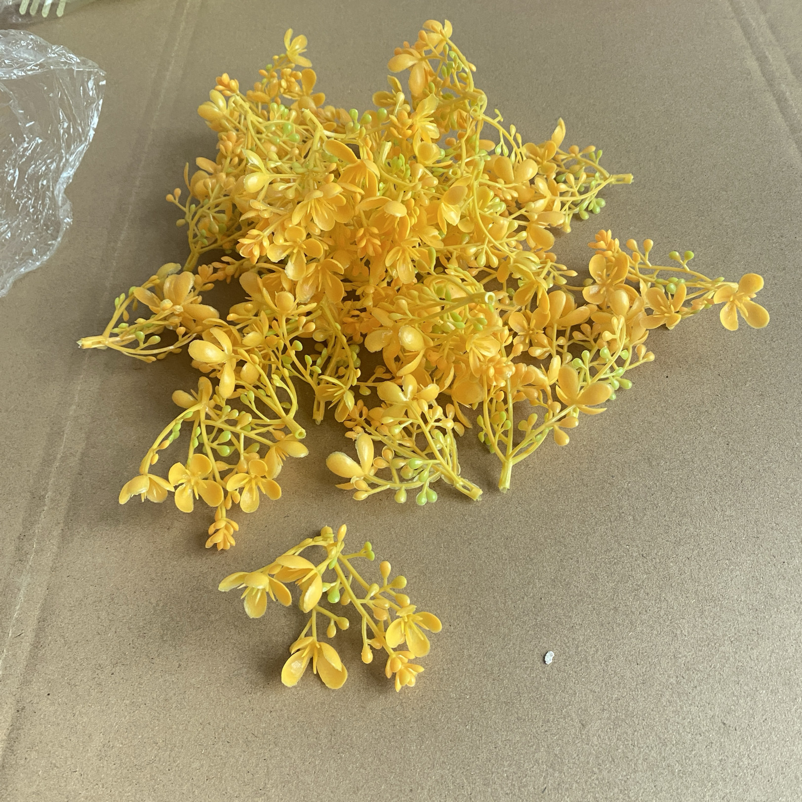 仿真花桂花花朵黄色塑料花装饰假花