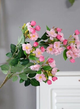 新品西府海棠花仿真假花绢花婚庆用花居家装饰客厅摆放花落地花艺