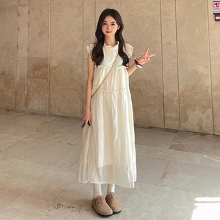 小个子梨形身材海边度假长裙 法式 初恋小飞袖 连衣裙女夏季 2025新款