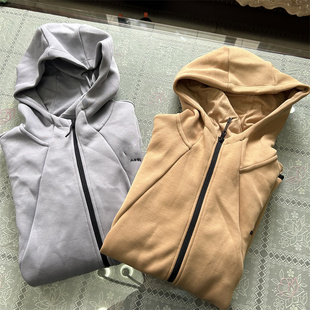 男秋冬户外运动外套休闲卫衣大码加厚宽松连帽拉链开衫运动风衣