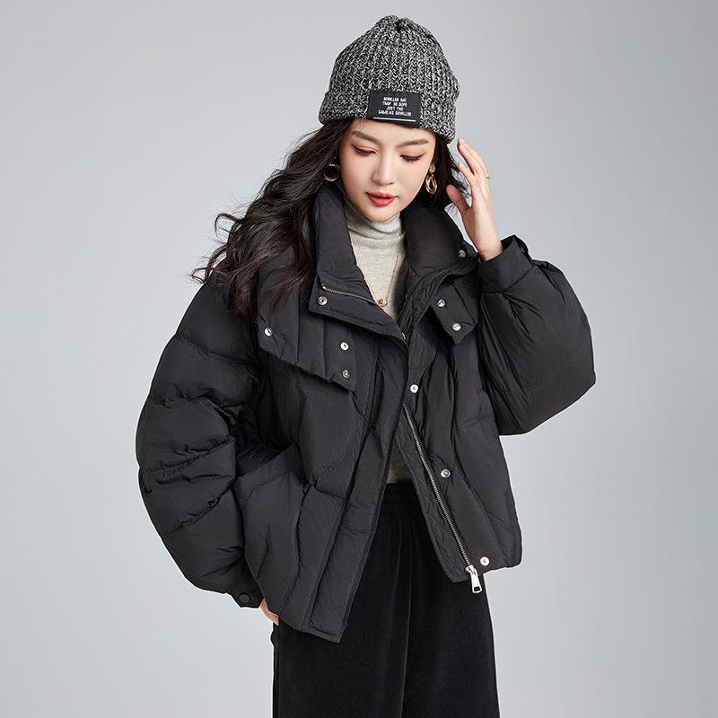 巨好看的冬装外套厚白鸭绒设计感加厚保暖休闲宽松羽绒服女装百搭