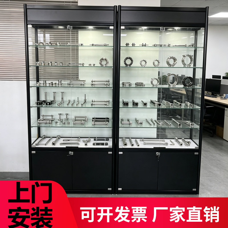 玻璃展示柜产品样品陈列柜汽车用品五金配件展示柜烟酒柜钢化玻璃