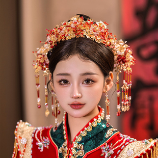 秀禾头饰2025新款中式新娘头饰秀禾服龙凤褂凤冠头饰高级大气结婚