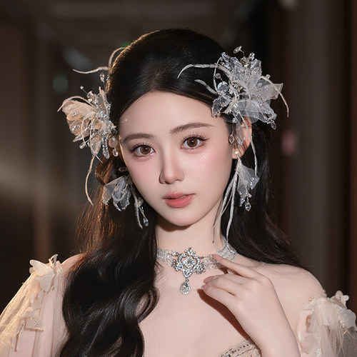 新娘头饰小众高级配婚纱礼服