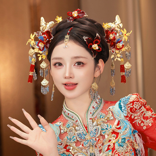 秀禾头饰带额饰额链眉心坠古装流苏步摇结婚中式新娘头饰发饰