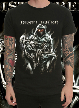 Disturbed摇滚重金属乐队T恤春夏男圆领短袖