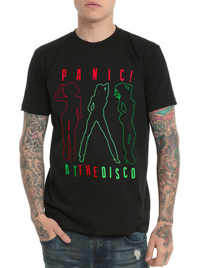 Panic At The Disco摇滚乐队T恤男朋克重金属圆领短袖数码印花