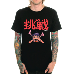 Gorillaz摇滚乐队T恤男电子圆领短袖春夏重金属