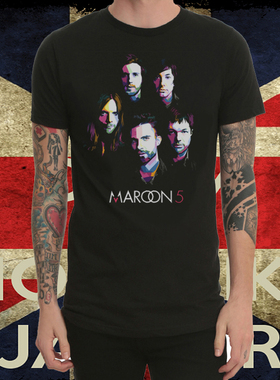 Maroon 5流行摇滚乐队T恤男圆领短袖春夏重金属