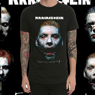 Rammstein德国战车重金属工业摇滚乐队T恤男圆领短袖