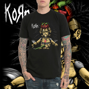 科恩Korn重新金属摇滚乐队T恤男春夏圆领短袖 印花 数码