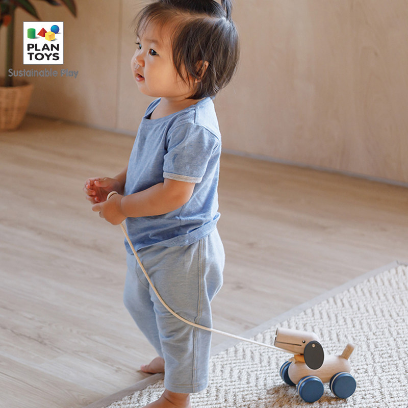 plantoys推拉狗狗5724宝宝拖拉学步学爬玩具趣味小狗仿真遛娃可爱