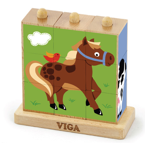 viga立体积木串-农场动物2岁宝宝